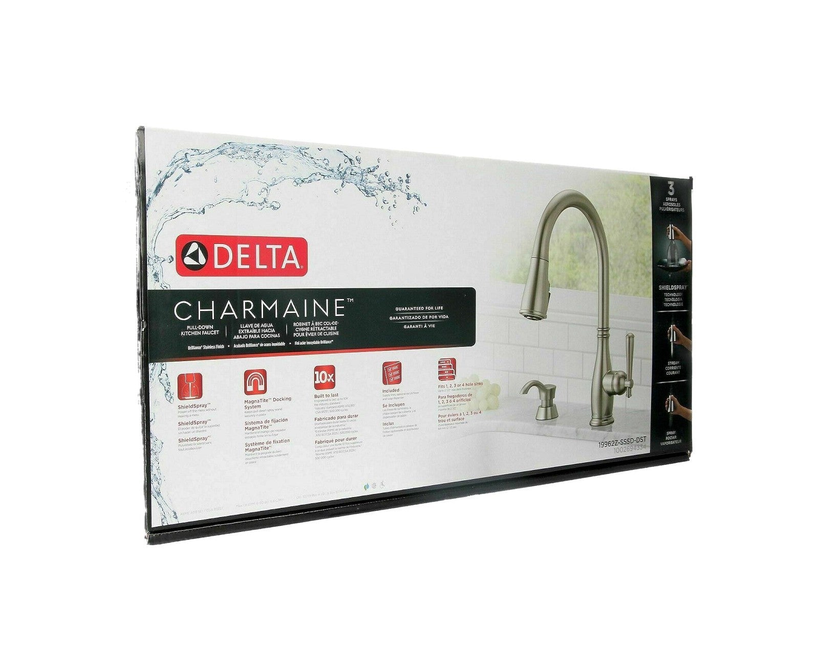Delta Charmaine 19962Z-SSSD-DST Kitchen Faucet with Soap Dispenser - Stainless