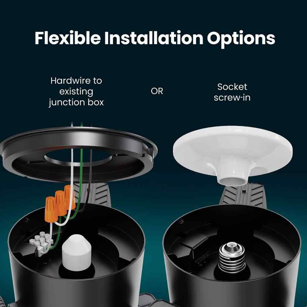 Commercial Electric 8000 Lumen Black LED Utility Garage Shop Light w/ Remote