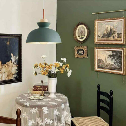 1-Light Green Bowl Pendant Scandinavian Hanging Pendant Ceiling Light Fixture
