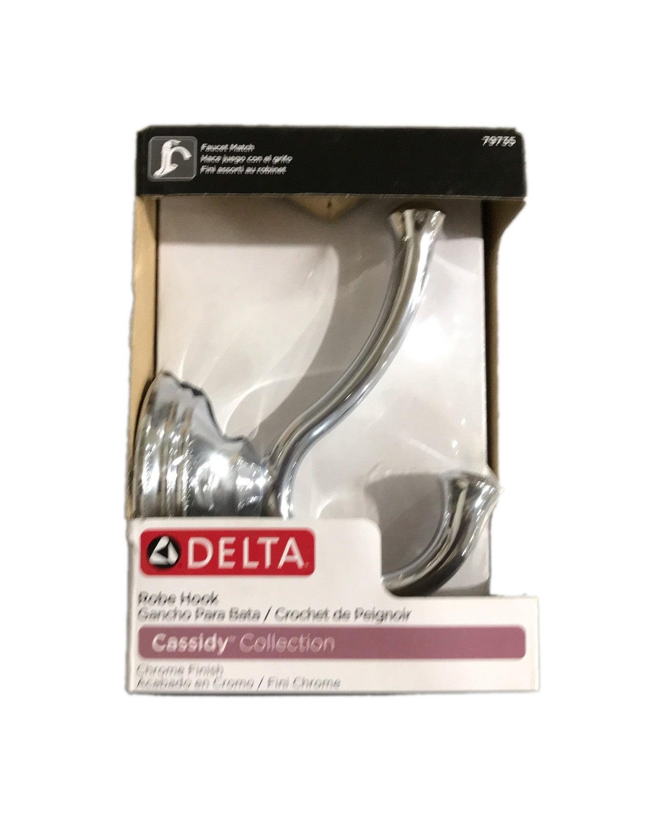 Delta Cassidy Double Towel Hook Bath Hardware Accessory in Polished Chrome