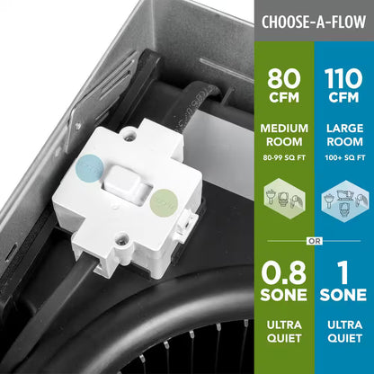 Commercial Electric 80/110 CFM Ceiling Mount Room Side Installation Smart