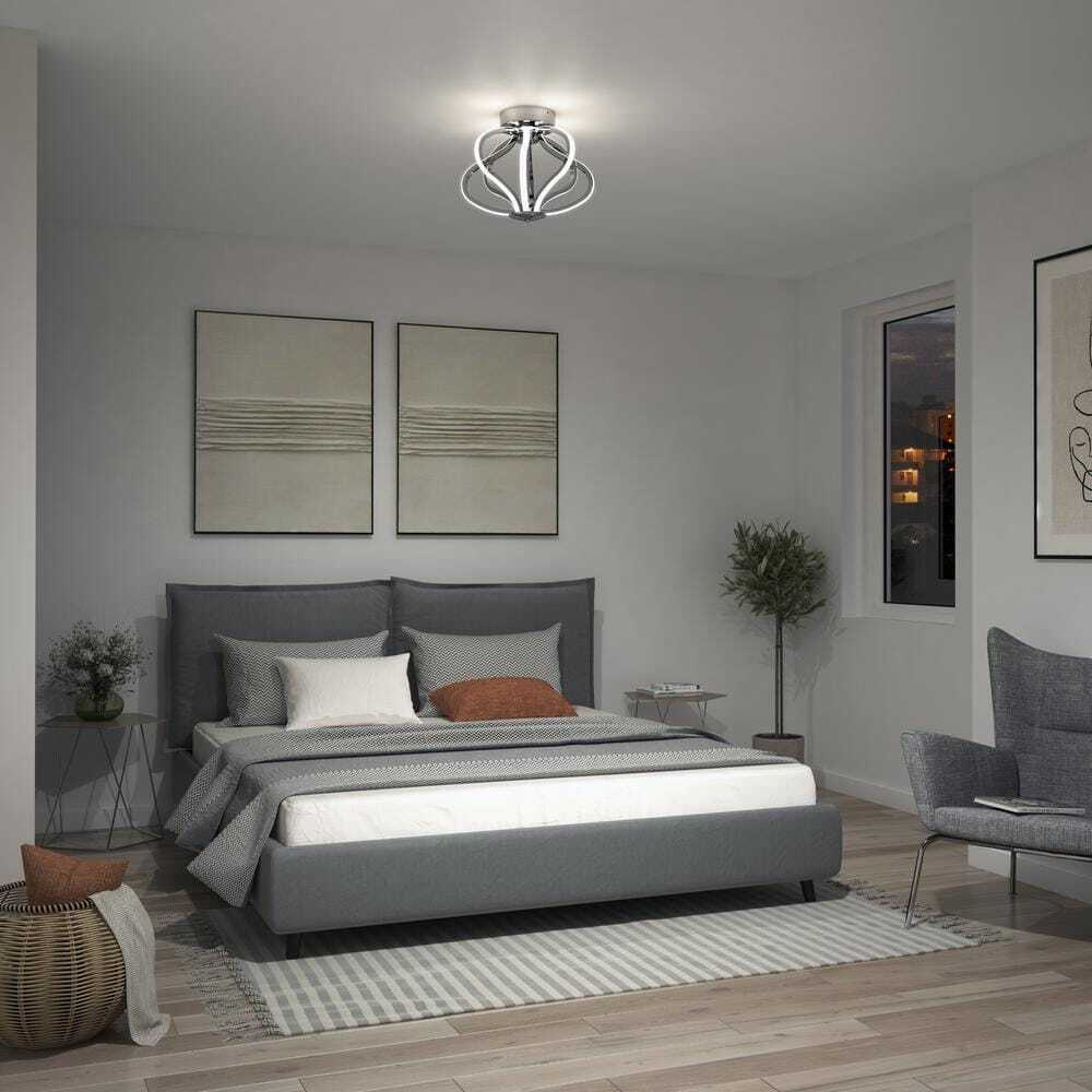 Artika Meridian 12 in. Modern Chrome LED Flush Mount Ceiling Light Fixture