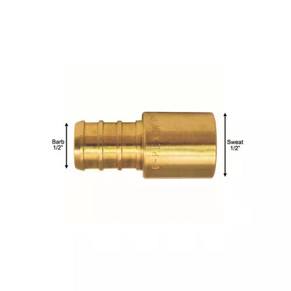 Apollo 1/2 in. Brass PEX-B Barb x Male Copper Sweat Adapter 10-Pack