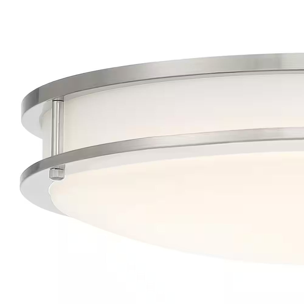 Commercial Electric 16in LED Color Changing Flush Mount Brushed Nickel Dimmable