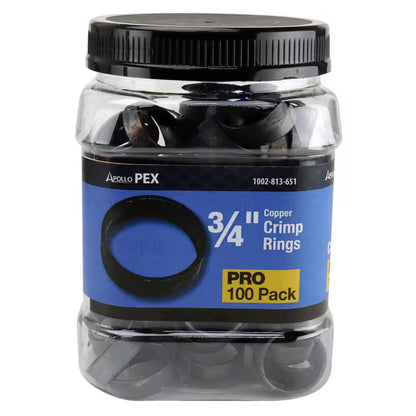 Apollo 3/4 in. Copper Crimp Ring Pro Pack 100-Pack