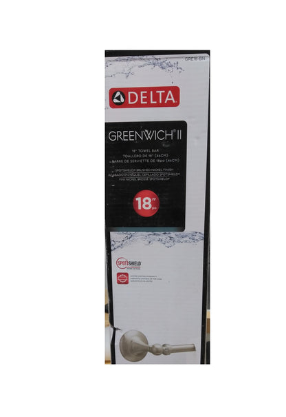 Delta Greenwich II 18 in. Wall Mount Towel Bar Bath Hardware Brushed Nickel