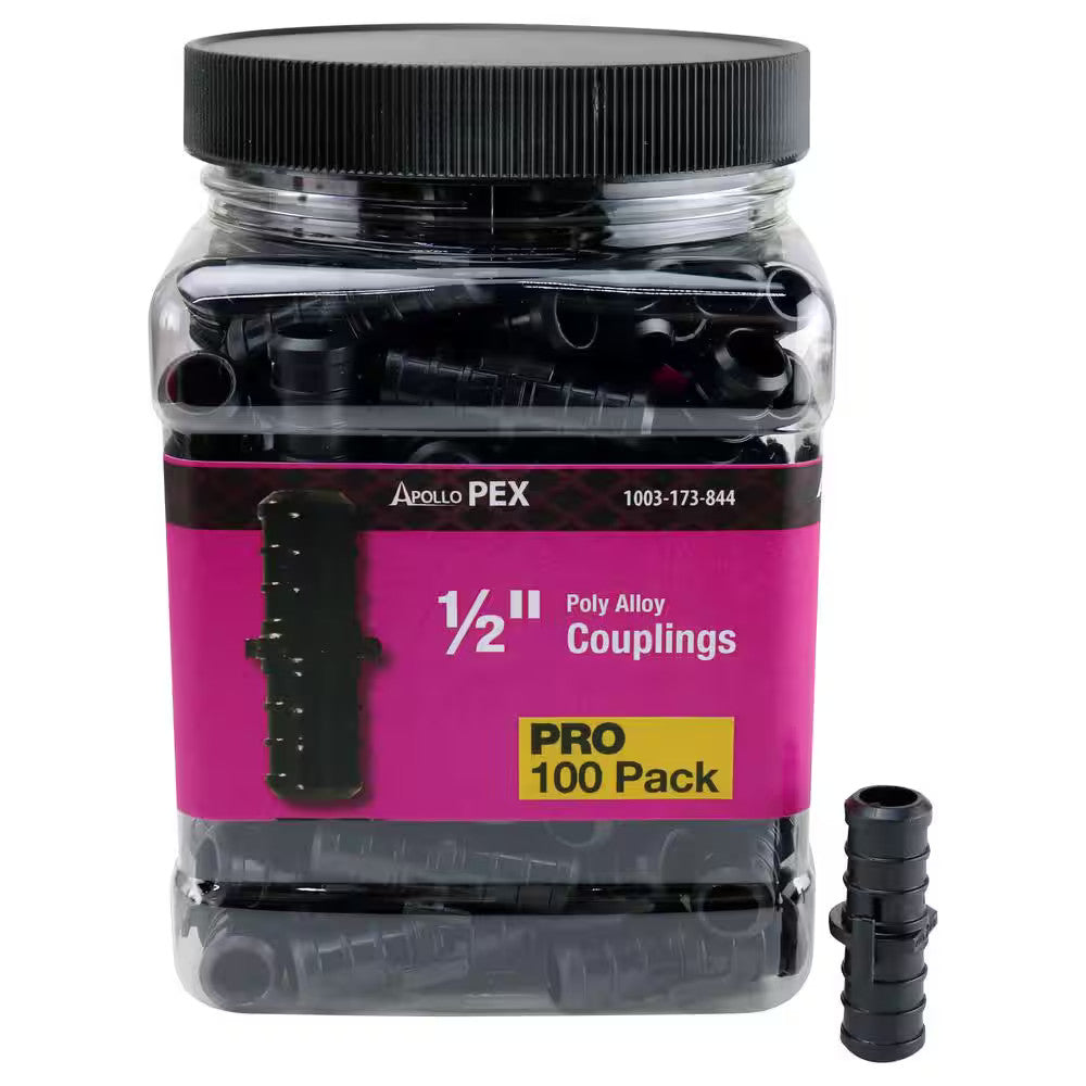 Apollo 1/2 in. Plastic PEX-B Barb Coupling Pro Pack 100-Pack