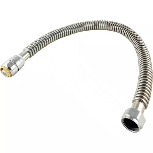 1" Push-to-Connect x 1 in. FIP x 24 in. Corrugated Stainless Steel Water Softer.