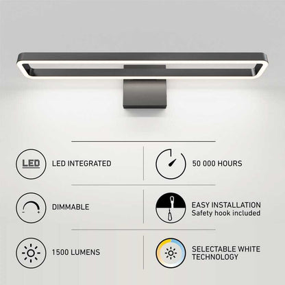 Artika Hinge 27" 1-Light Black Modern LED 3 CCT Vanity Light Bar for Bathroom