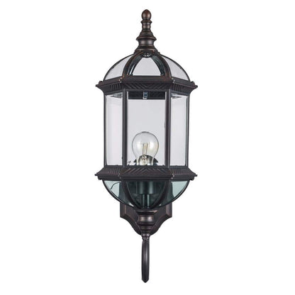 Bel Air Lighting Wentworth 1-Light Rust Outdoor Wall Light Fixture Clear Glass