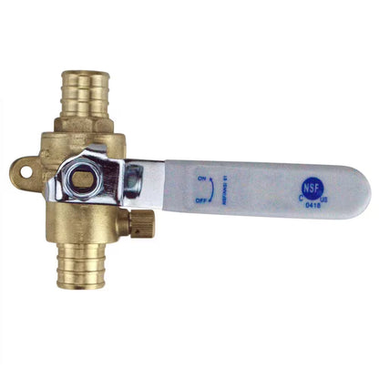 Apollo 3/4 in. Brass PEX-B Barb Ball Valve with Drain and Mounting Pad