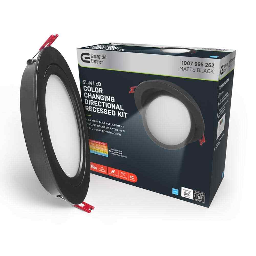 CE Directional Integrated LED 6 in Round Adj Color Temp Canless Recessed Light