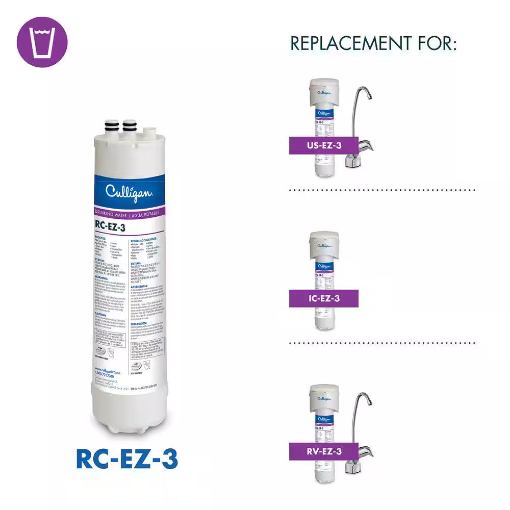 Culligan EZ-Change Replacement Advanced Filtration Water Filter Cartridge