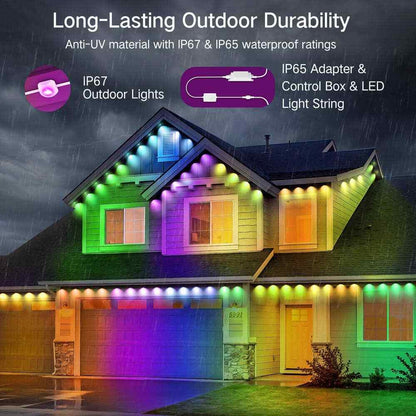 BICIK RGBIC 100 ft LED String Lights, Waterproof Outdoor Smart Color-Changing Li