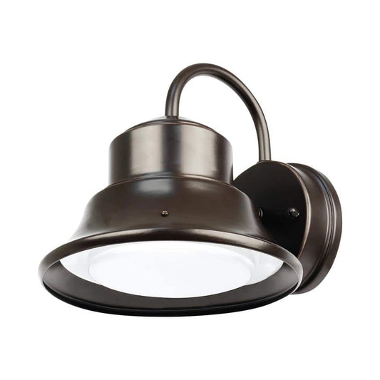 Commercial Electric Integrated LED Bronze Dusk to Dawn Bell Wall Light 4000K