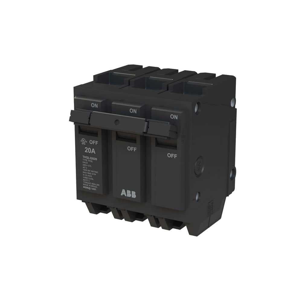 ABB 20 Amp 1 in. 3-Pole Circuit Breaker THQL32020A