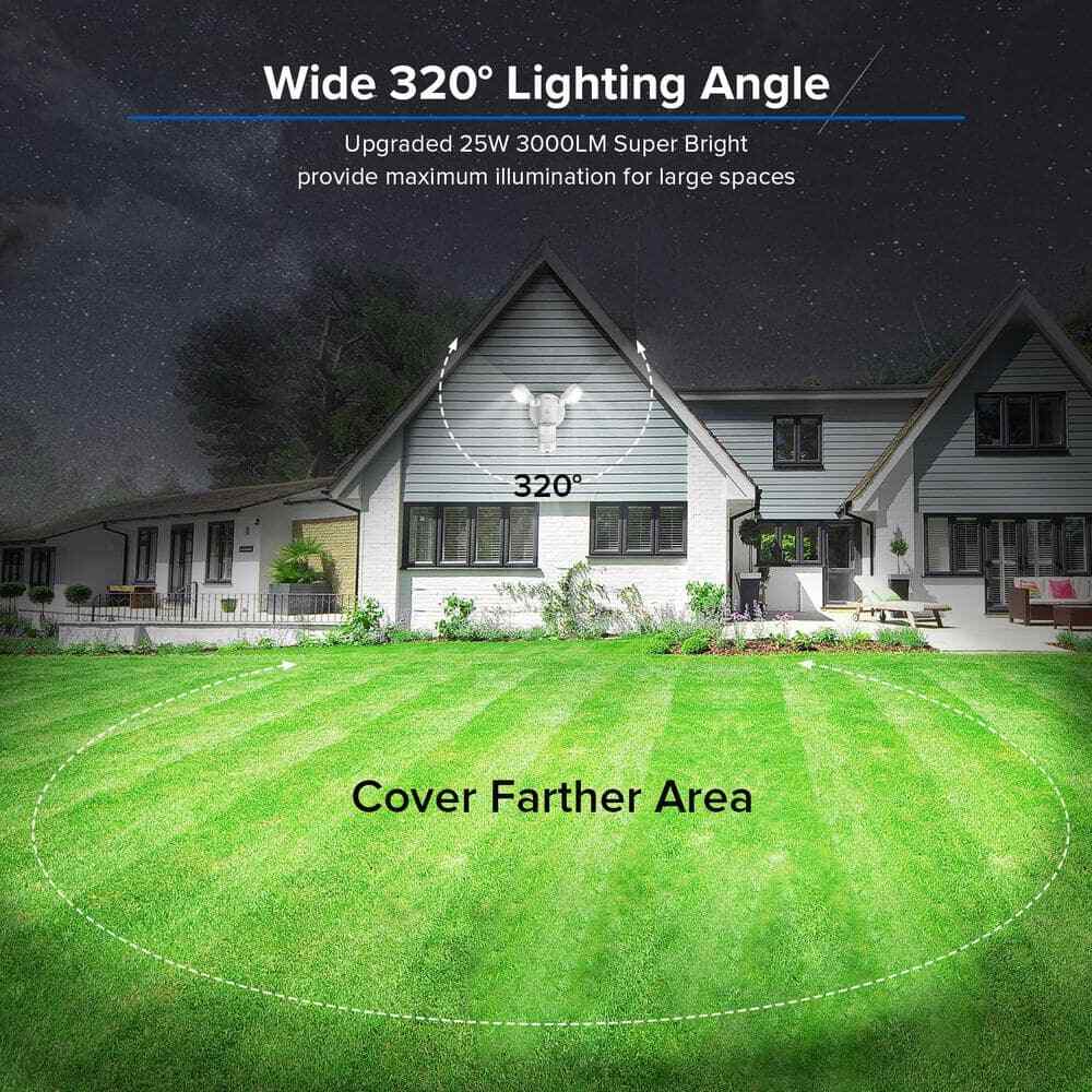 3000 Lumens 5000K White Motion Sensing Dusk to Dawn Integrated LED Flood Light