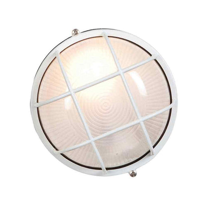 Access Lighting Nauticus White Outdoor Bulkhead Light w/ Frosted Glass Shade