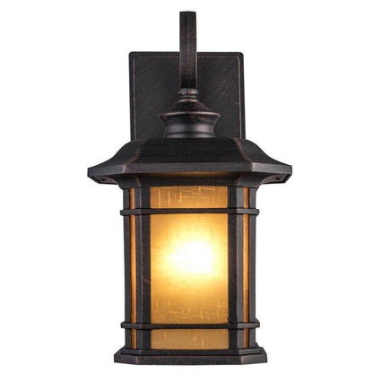 Bel Air Lighting San Miguel 12.5" Rust Outdoor Wall Light Fixture w/ Tea Glass