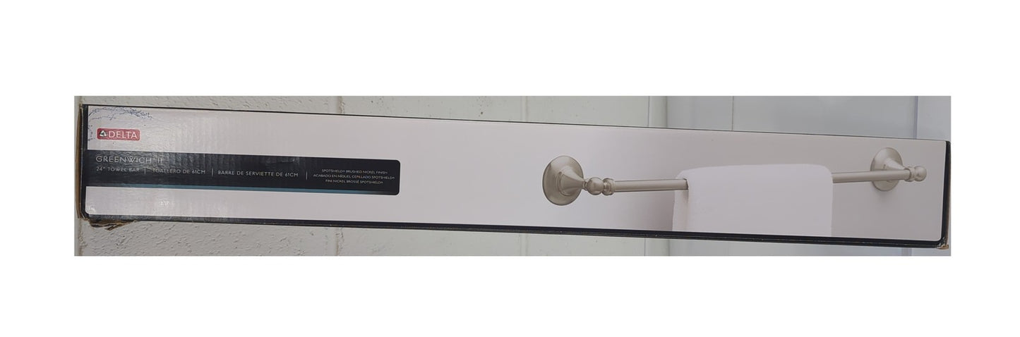 Delta Greenwich II 24 in. Bathroom Towel Bar Wall Mount Brushed Nickel GRE24-BN