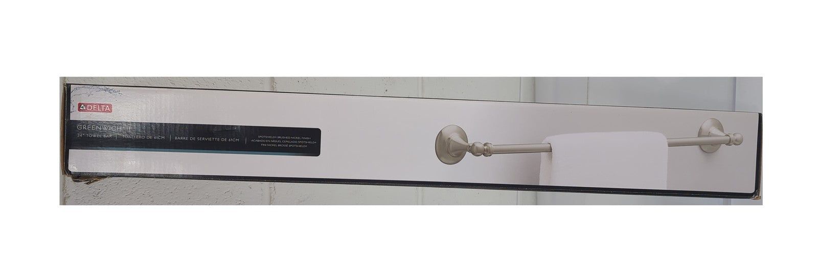 Delta Greenwich II 24 in. Bathroom Towel Bar Wall Mount Brushed Nickel GRE24-BN