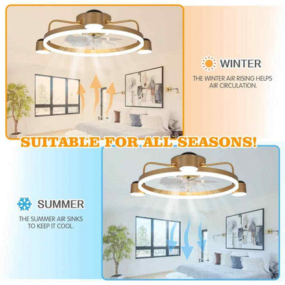 Bella Depot Starry Night LED Indoor Gold Ceiling Fan  Dimmable Light and Remote 