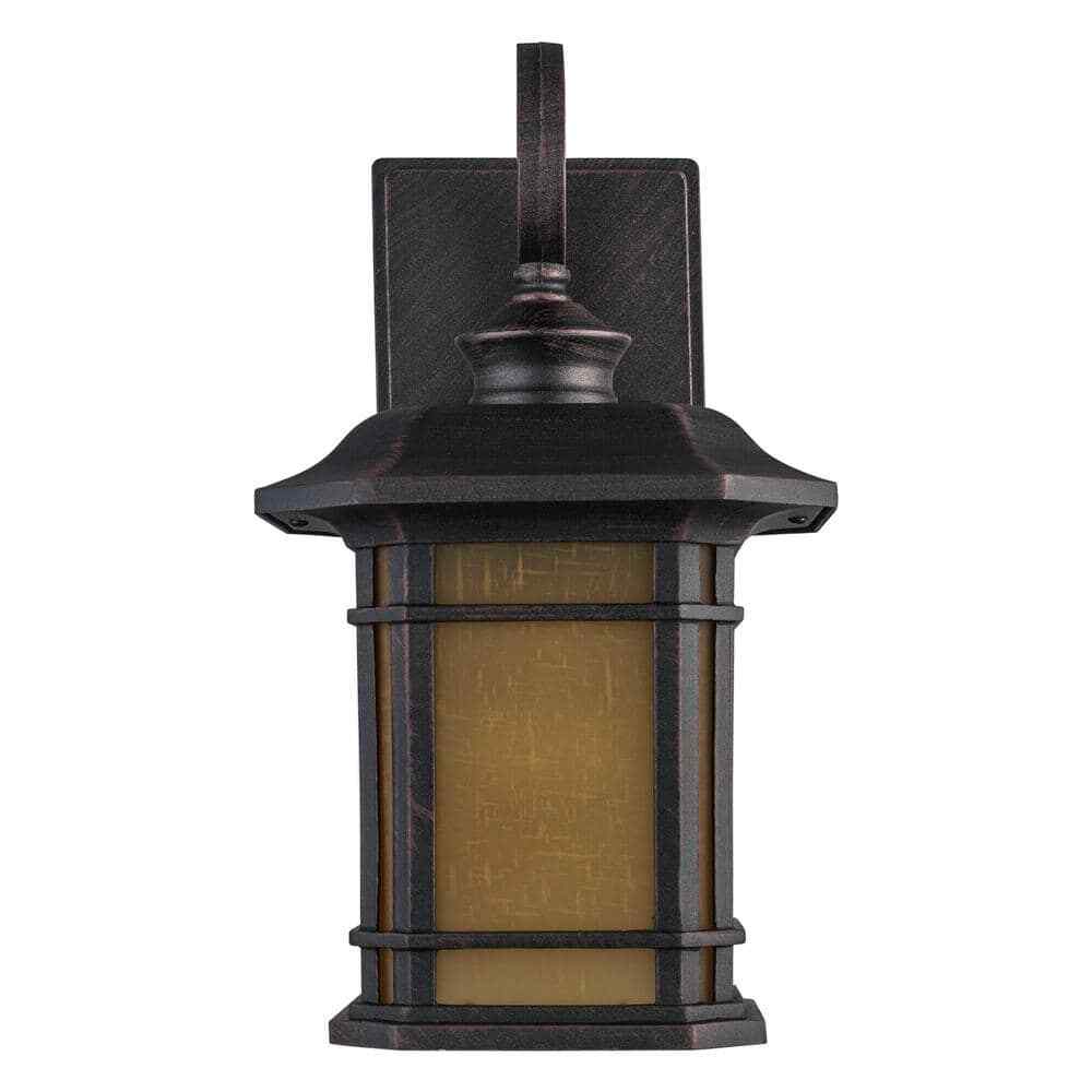 Bel Air Lighting San Miguel 12.5" Rust Outdoor Wall Light Fixture w/ Tea Glass