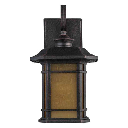 Bel Air Lighting San Miguel 12.5" Rust Outdoor Wall Light Fixture w/ Tea Glass