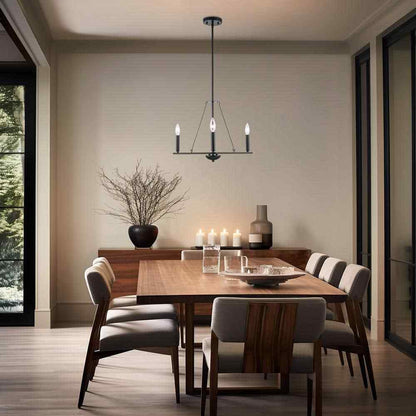 Bel Air Lighting Linden 3-Light Black Candle Chandelier 11643 BK