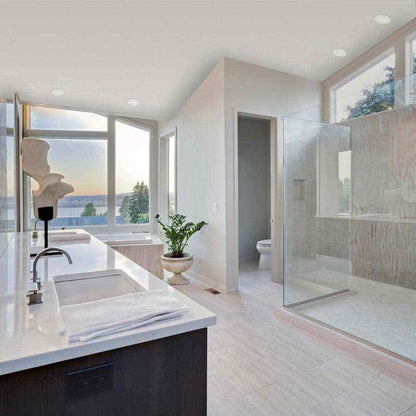 Commercial Electric 4 in. White Flush Round Wet Rated LED Recessed Lighting Kit