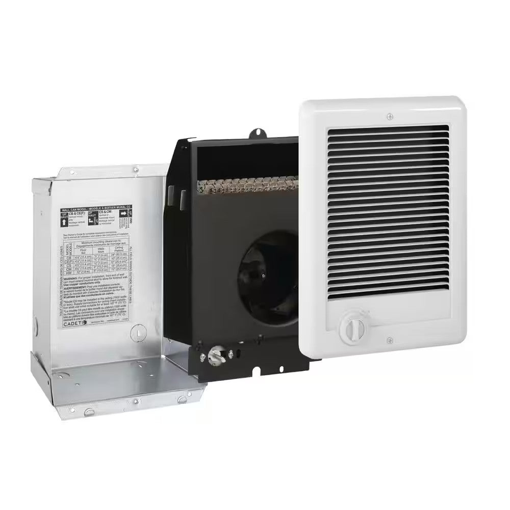 Cadet 120v 1000w Com-Pak In-wall Fan-forced Electric Heater in White Thermostat