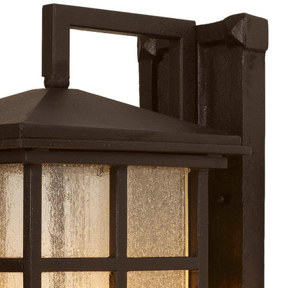 Bel Air Lighting Huntington Bronze Outdoor Wall Light Fixture w/ Seeded Glass