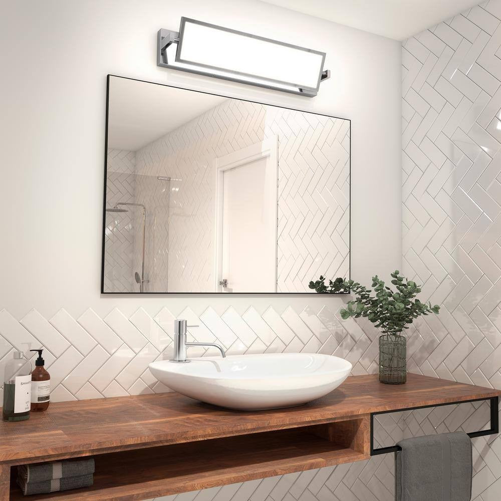 Artika Reflection 27 in. 1-Light Chrome Modern Integrated LED Vanity Light Bar