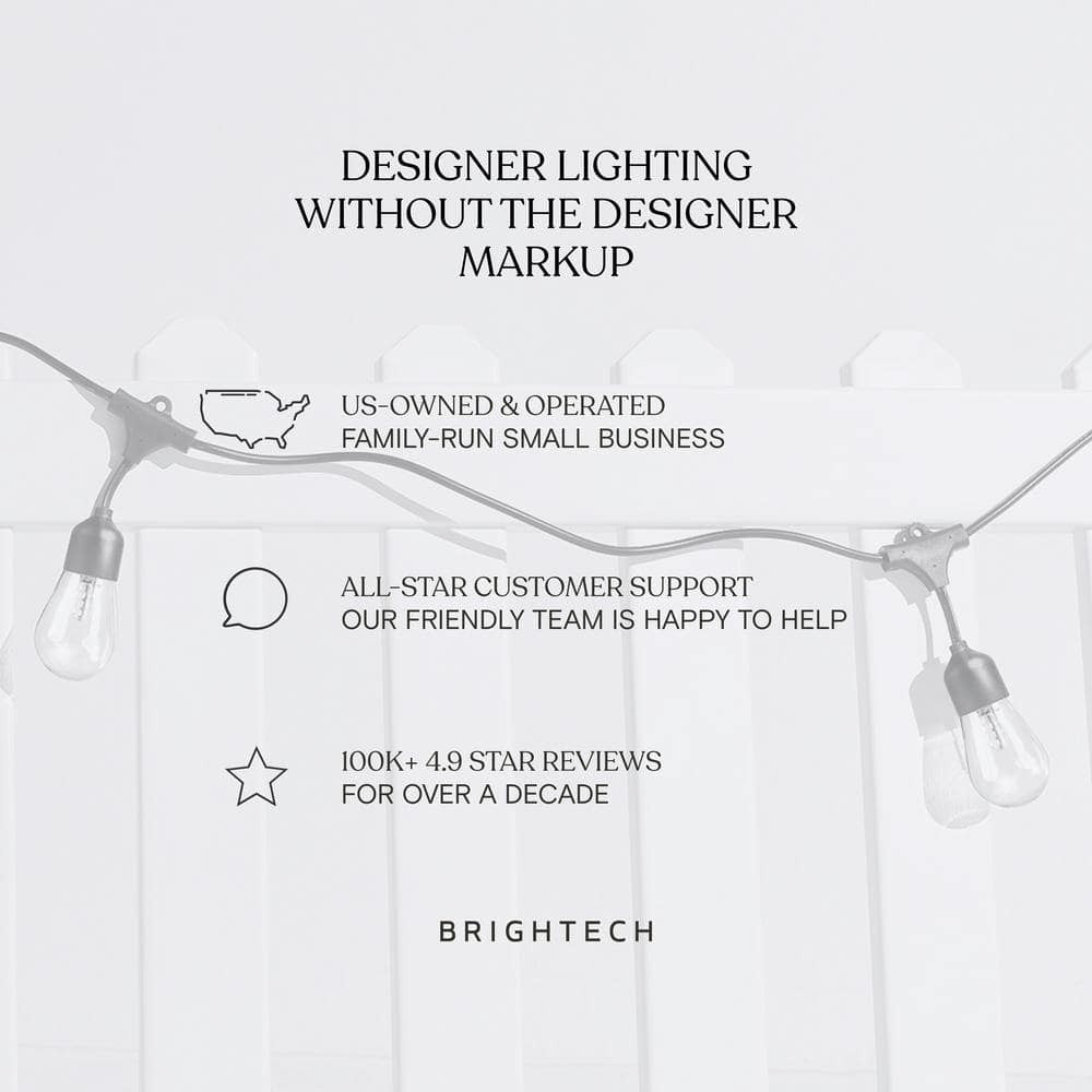 Brightech Ambience Pro LED String Lights - 26 Ft Patio Lights Outdoor Waterproof