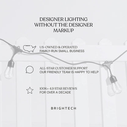 Brightech Ambience Pro LED String Lights - 26 Ft Patio Lights Outdoor Waterproof