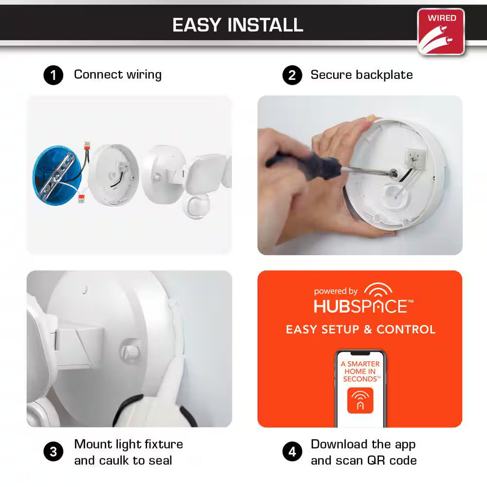 Defiant Maxdetect 240° Motion Sensor Smart Wired Outdoor 2-Head LED Flood Light