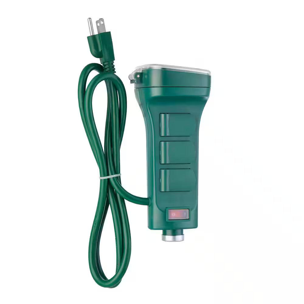 Defiant Smart Outdoor 4 ft. 6-Outlet Power Stake Timer Powered by Hubspace