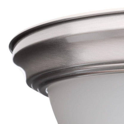 Commercial Electric 13 in. Brushed Nickel Flush Mount Frosted Glass Shade 2-Pack