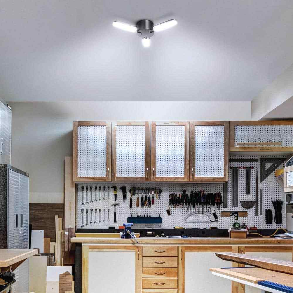 Commercial Electric 8000 Lumen Black LED Utility Garage Shop Light w/ Remote