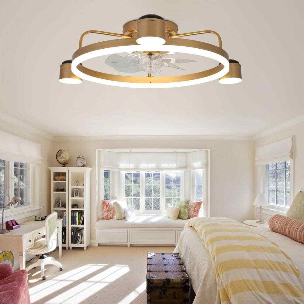 Bella Depot Starry Night LED Indoor Gold Ceiling Fan  Dimmable Light and Remote 
