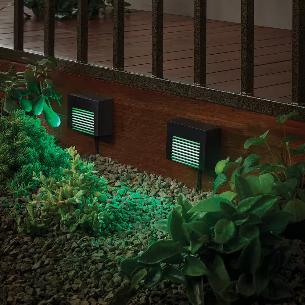 2 PACK- Hampton Bay Hubspace Smart Color Change Deck Lights 1009-913-060 Black 