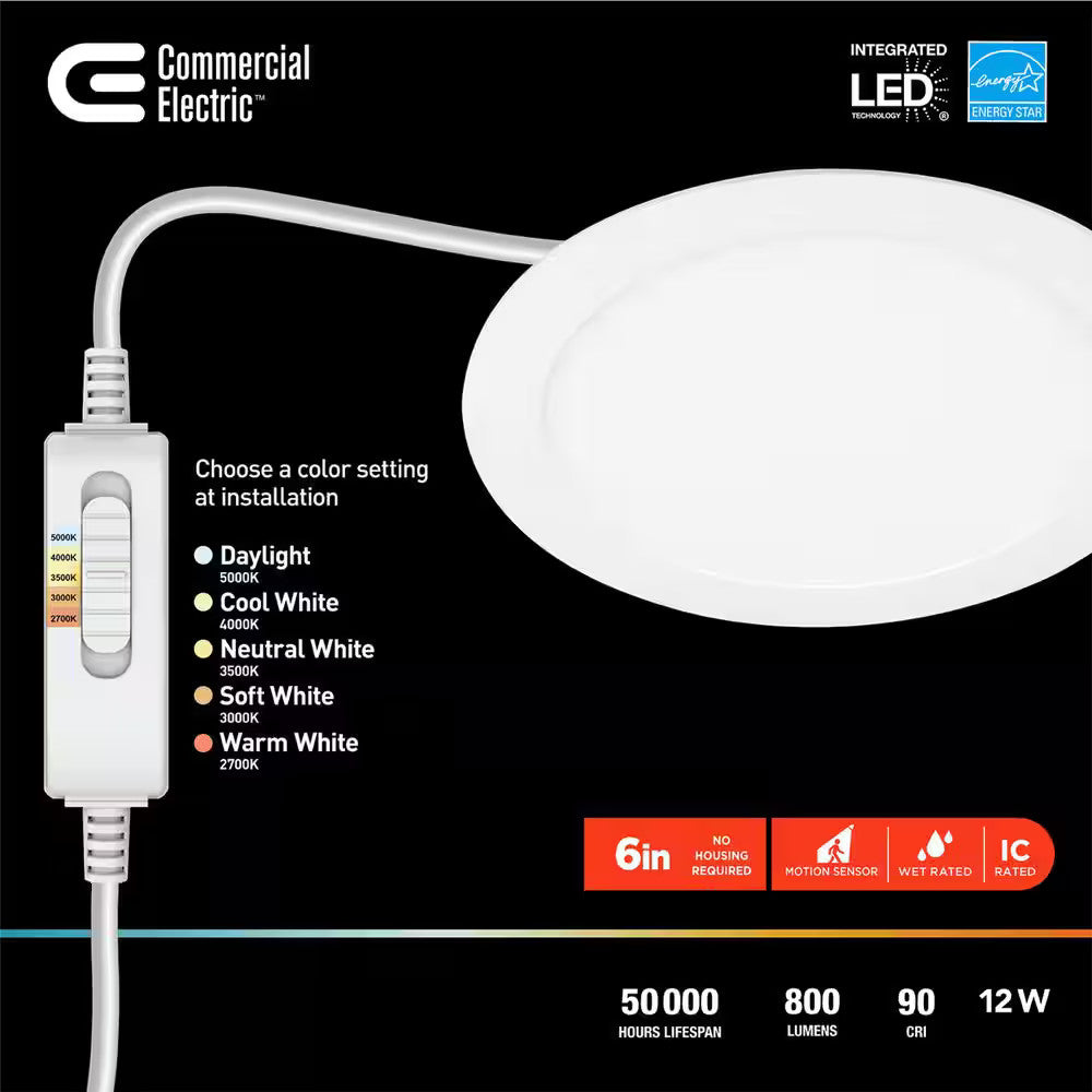 CE Ultra Slim Integrated LED 6 in Round Motion Canless Recessed Light