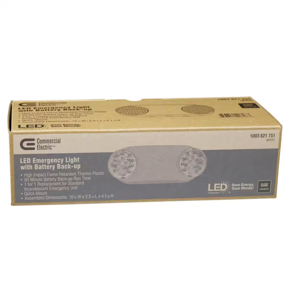 Commercial Electric Oval 11-Watt 3.6-Volt Battery White LED Emergency Light