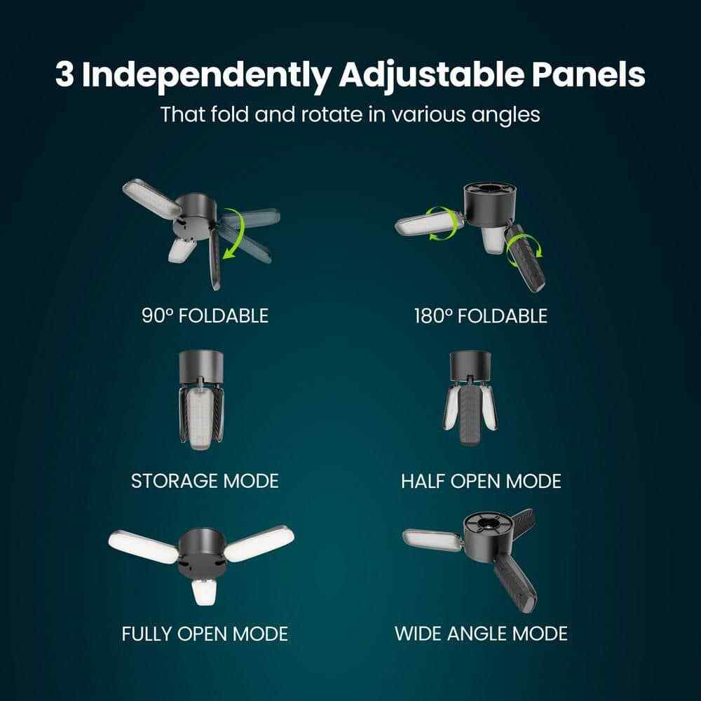 Commercial Electric 8000 Lumen Black LED Utility Garage Shop Light w/ Remote