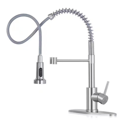AKLFGN Kitchen Faucet Pull Out Sprayer Kitchen Faucet, Deckplate, Brushed Nickel