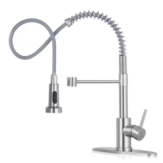 AKLFGN Kitchen Faucet Pull Out Sprayer Kitchen Faucet, Deckplate, Brushed Nickel