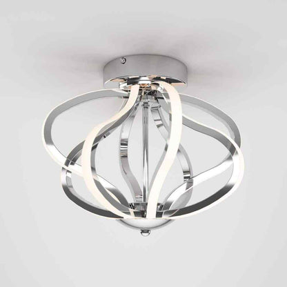Artika Meridian 12 in. Modern Chrome LED Flush Mount Ceiling Light Fixture