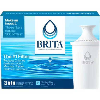 Brita Standard Water Pitcher Replacement Water Filters BPA Free 3-Pack