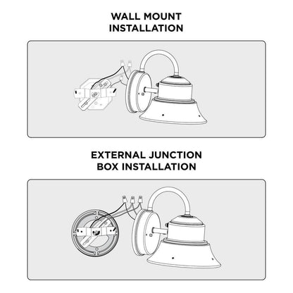 Commercial Electric Integrated LED Bronze Dusk to Dawn Bell Wall Light 4000K