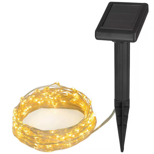 20 ft. 100-LED Integrated LED Solar Copper String Light